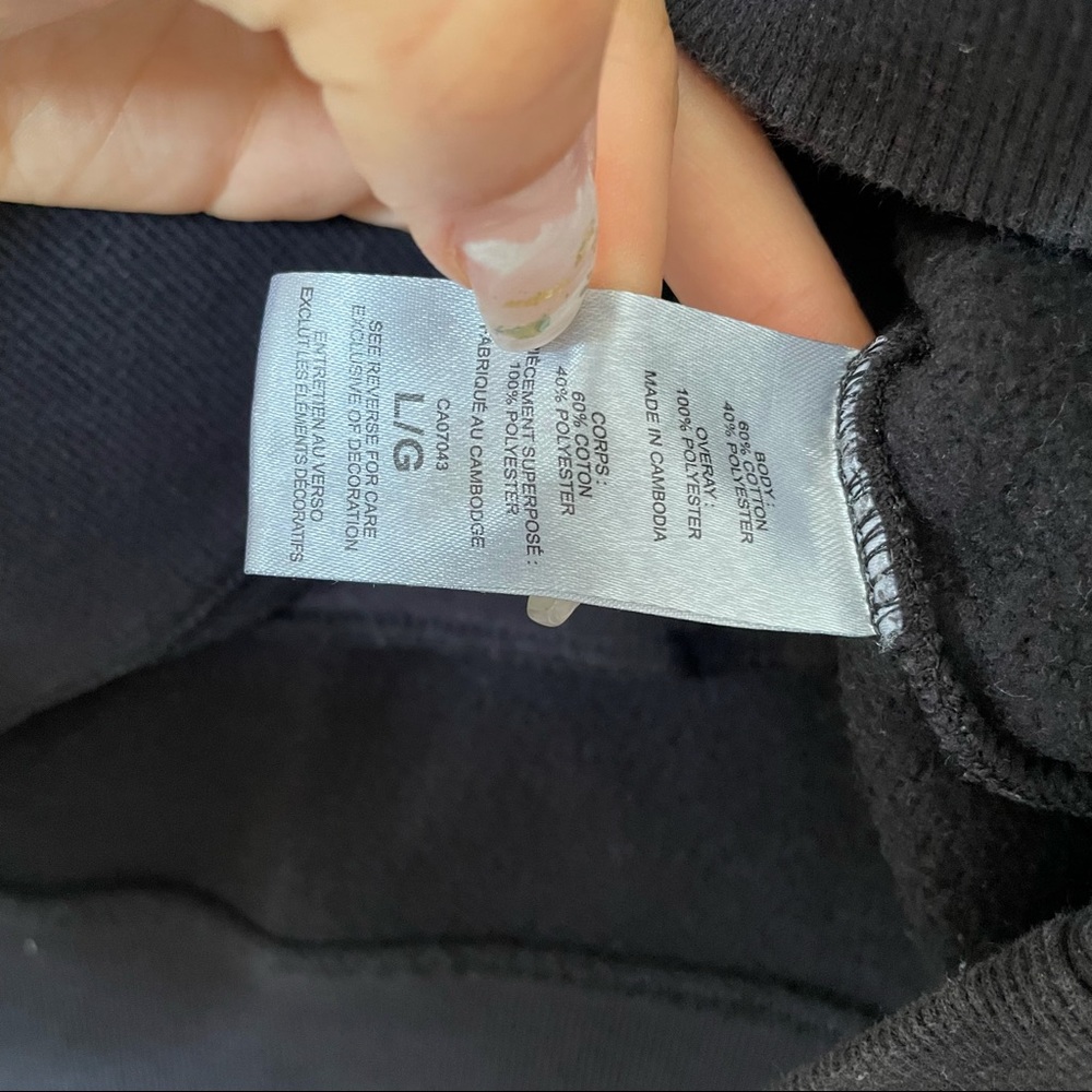 Champion large black pullover sweater front pocket sweatshirt men’s long sleeve - Picture 9 of 11